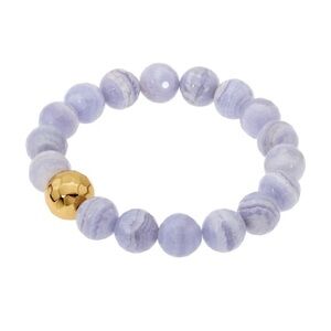 Gorjana NWT Blue Lace Agate Beaded Bracelet